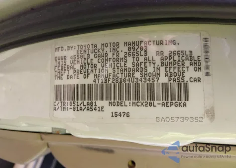 2004 Toyota Avalon Xls from USA, damaged, VIN 4T1BF28B04U343457